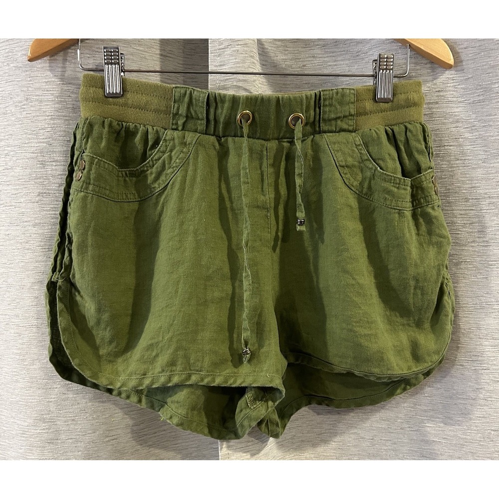 G By Guess 100% Linen Shorts Green